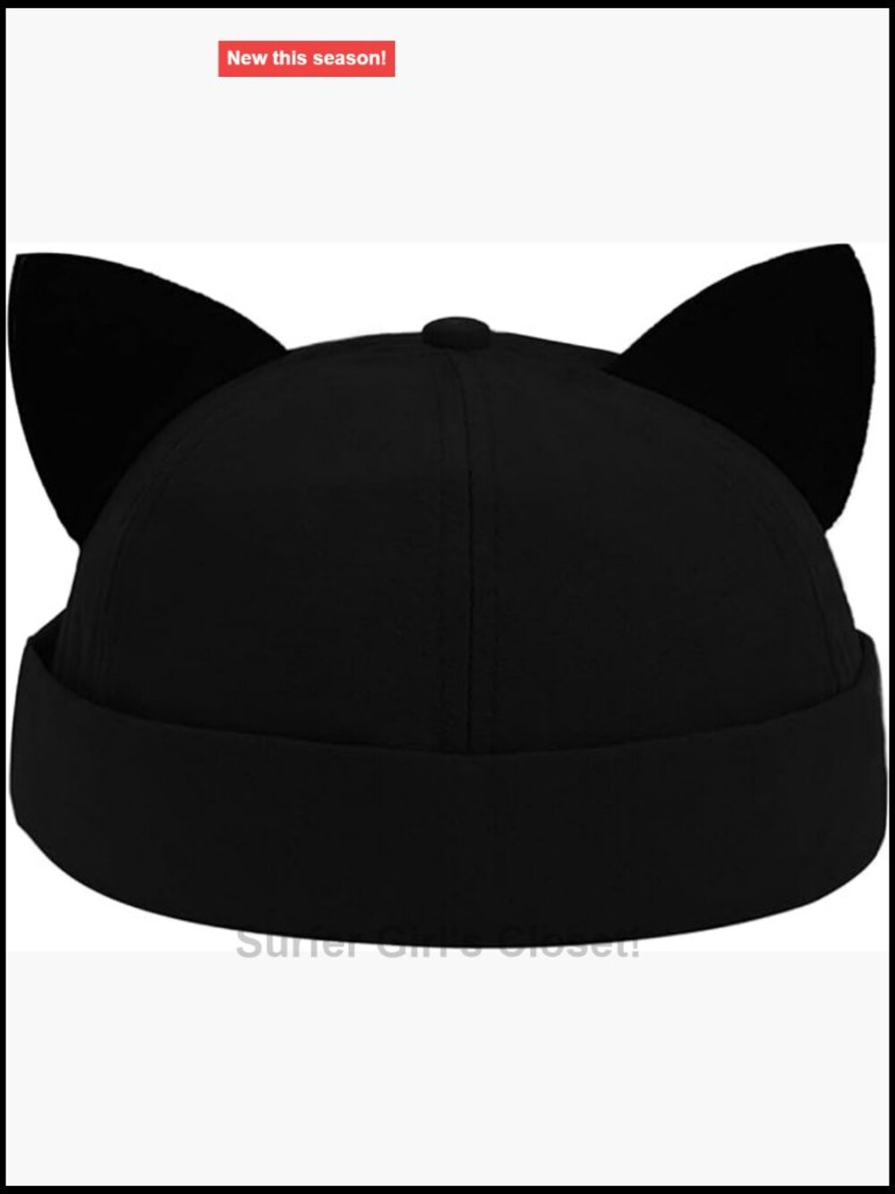 Brimless Docker Cap Cat Ears Cotton Skull Beanie Adjustable Unisex